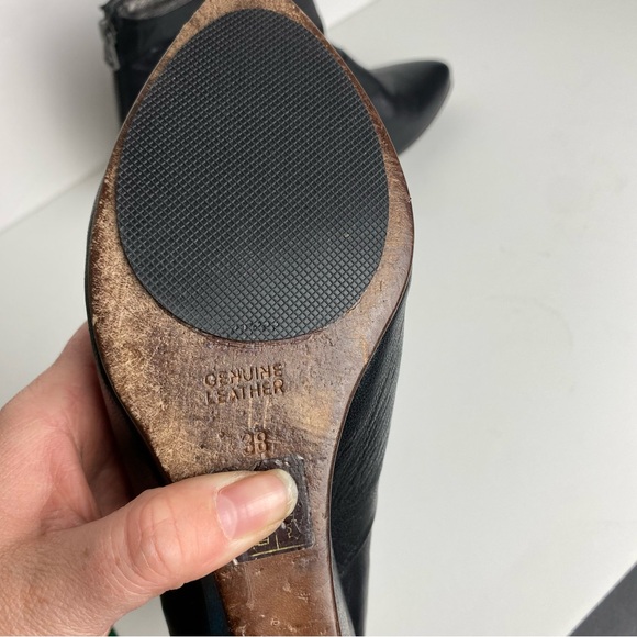 Diesel Black Leather Women's Wedge Booties Size 38/7.5 - Picture 10 of 10